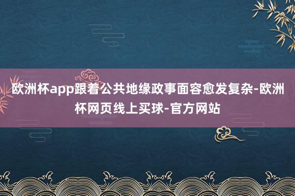 欧洲杯app跟着公共地缘政事面容愈发复杂-欧洲杯网页线上买球-官方网站