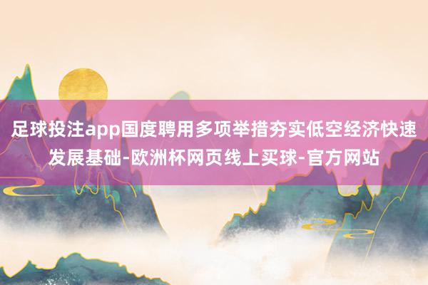足球投注app国度聘用多项举措夯实低空经济快速发展基础-欧洲杯网页线上买球-官方网站