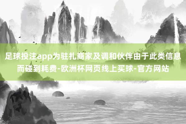 足球投注app为驻扎商家及调和伙伴由于此类信息而碰到耗费-欧洲杯网页线上买球-官方网站