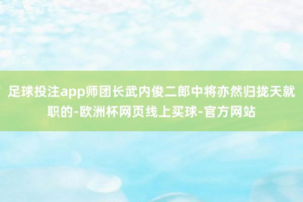 足球投注app师团长武内俊二郎中将亦然归拢天就职的-欧洲杯网页线上买球-官方网站