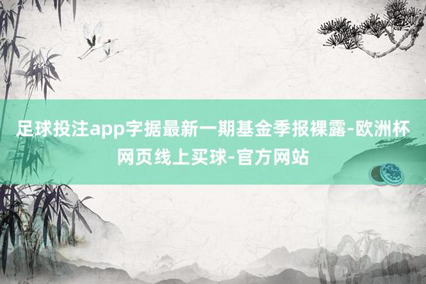 足球投注app字据最新一期基金季报裸露-欧洲杯网页线上买球-官方网站