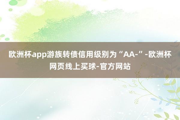欧洲杯app游族转债信用级别为“AA-”-欧洲杯网页线上买球