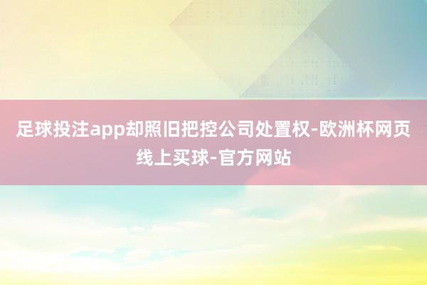 足球投注app却照旧把控公司处置权-欧洲杯网页线上买球-官方
