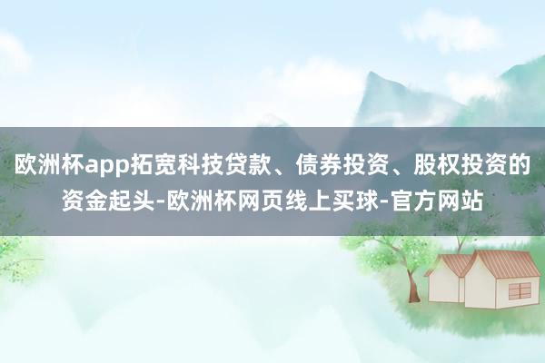 欧洲杯app拓宽科技贷款、债券投资、股权投资的资金起头-欧洲