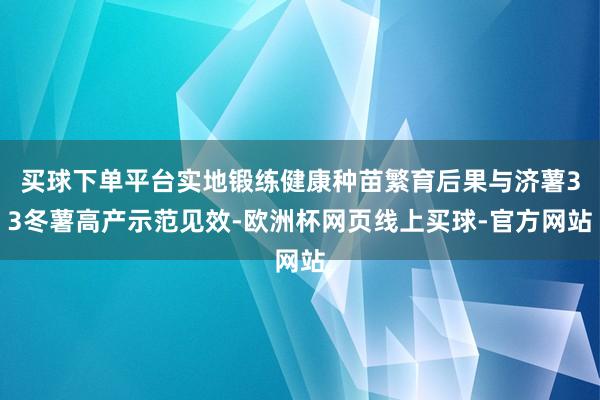 买球下单平台实地锻练健康种苗繁育后果与济薯33冬薯高产示范见效-欧洲杯网页线上买球-官方网站