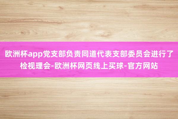 欧洲杯app党支部负责同道代表支部委员会进行了检视理会-欧洲杯网页线上买球-官方网站