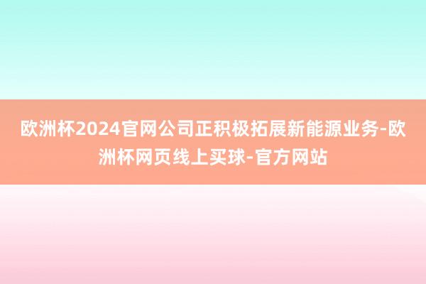 欧洲杯2024官网公司正积极拓展新能源业务-欧洲杯网页线上买