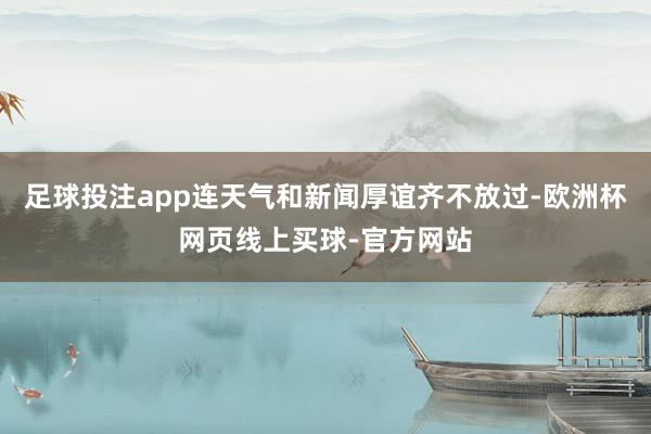 足球投注app连天气和新闻厚谊齐不放过-欧洲杯网页线上买球-官方网站