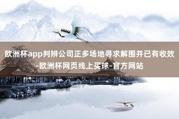 欧洲杯app判辨公司正多场地寻求解围并已有收效-欧洲杯网页线